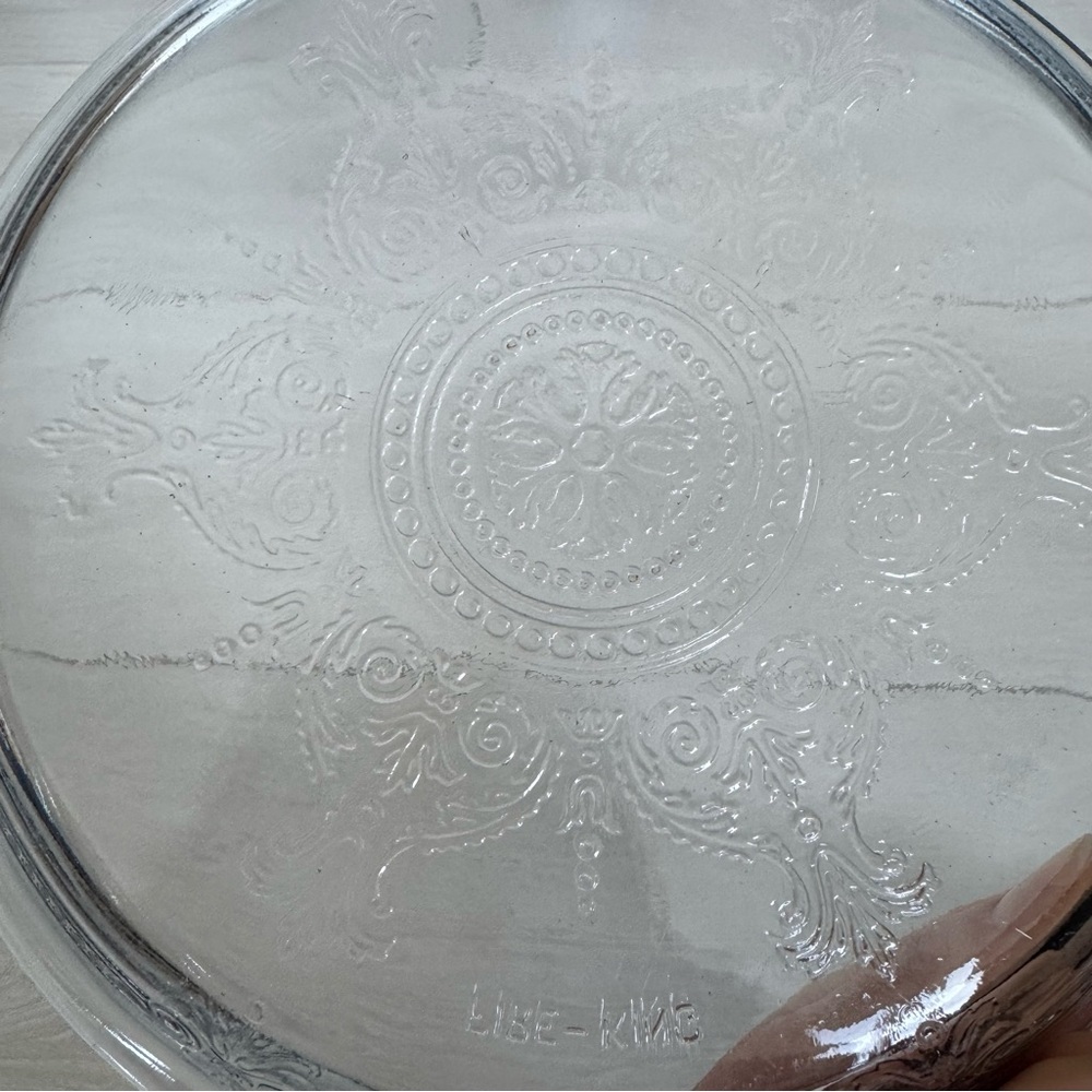 Fire-King Philbe Pattern Sapphire Blue Embossed Pattern Pie Plate Dish 9 inch - Picture 4 of 5